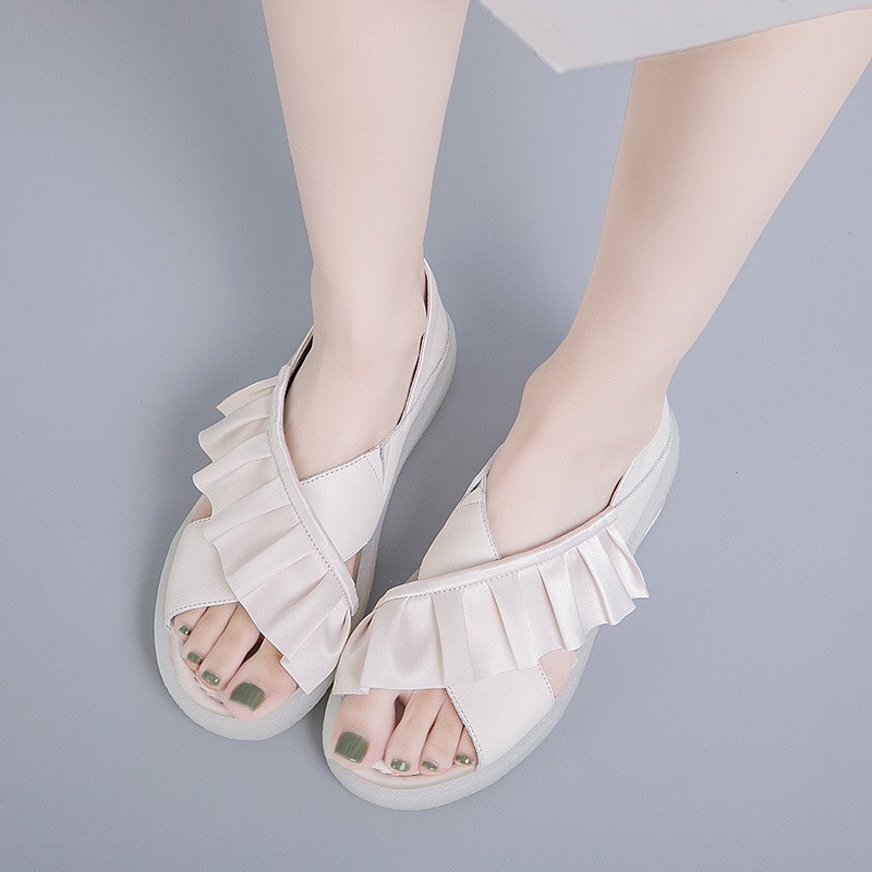 RYS - Comfy Ruffles Sandal Slip Korea Fashion Casual - Ori Import