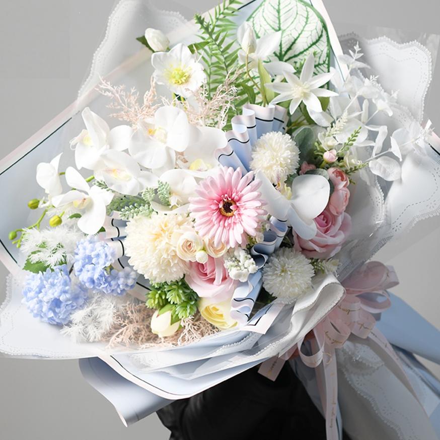 

20 LEMBAR Flower Wrapping Paper Varian List Bi Color Frame Kertas Buket Bunga Cellophane Florist Kertas Kado 팝