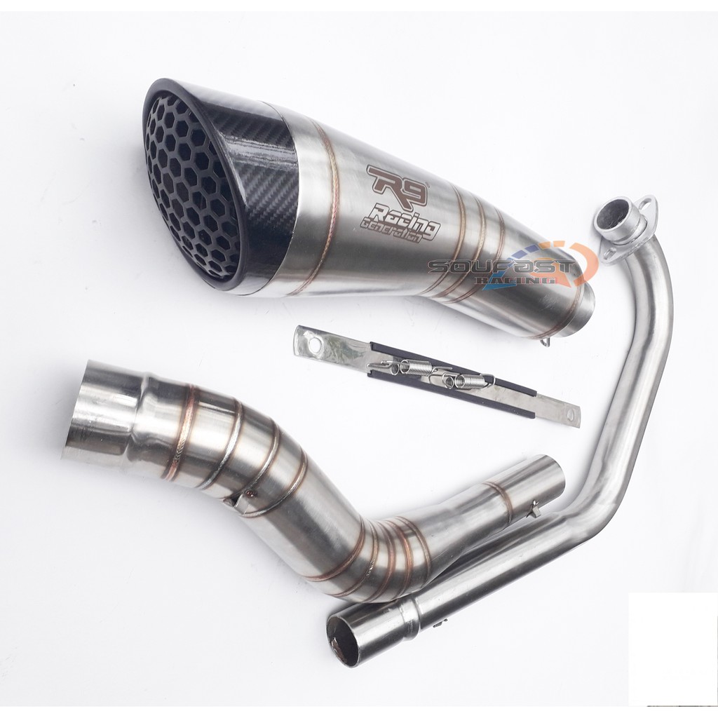 Knalpot R9 Vixion cbr150r cb150r r15 gsx satria fu mx king mx135 byson scorpio supra gtr sonic verza megapro xsr155 tiger aerox nmax vario lexi xmax scoopy beat mio xeon pcx adv-motor lain chat saja