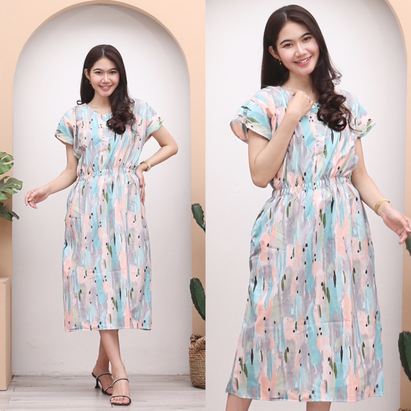 DASTER MANOHARA KARAKTER LD 115 | KANCING DEPAN BUSUI BUMIL BAJU TIDUR VIRAL-MANO ABSTRAK TOSKA