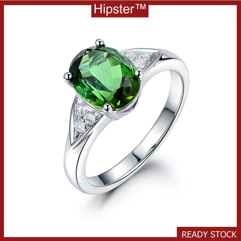 European and American Retro Graceful and Fashionable Emerald Ring