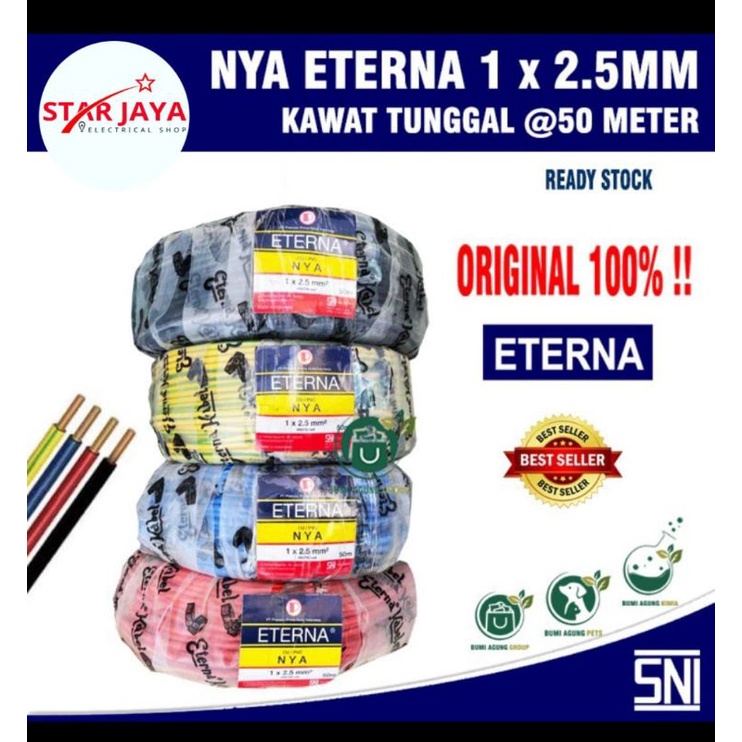 KABEL NYA ETERNA ROLL 2,5MM UKURAN 50M