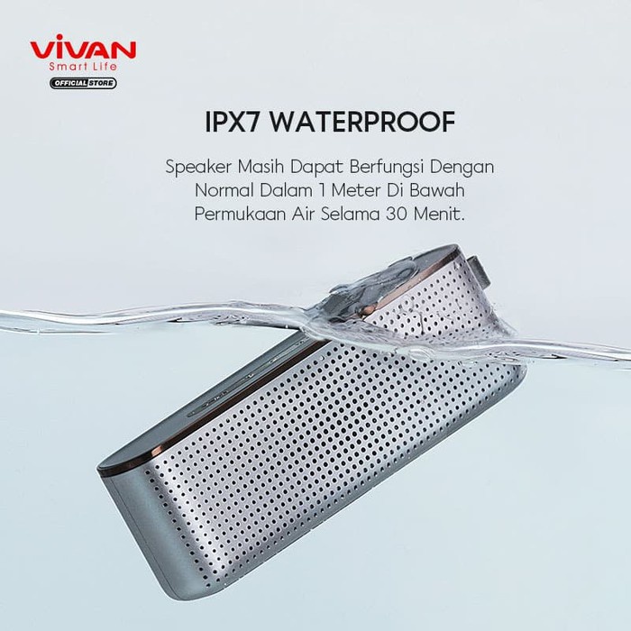 promo VIVAN Speaker Bluetooth VS10 V5.0 10W High Power Mega Bass Hi-Fi Waterproof IPX7 1800mAh by.minigo