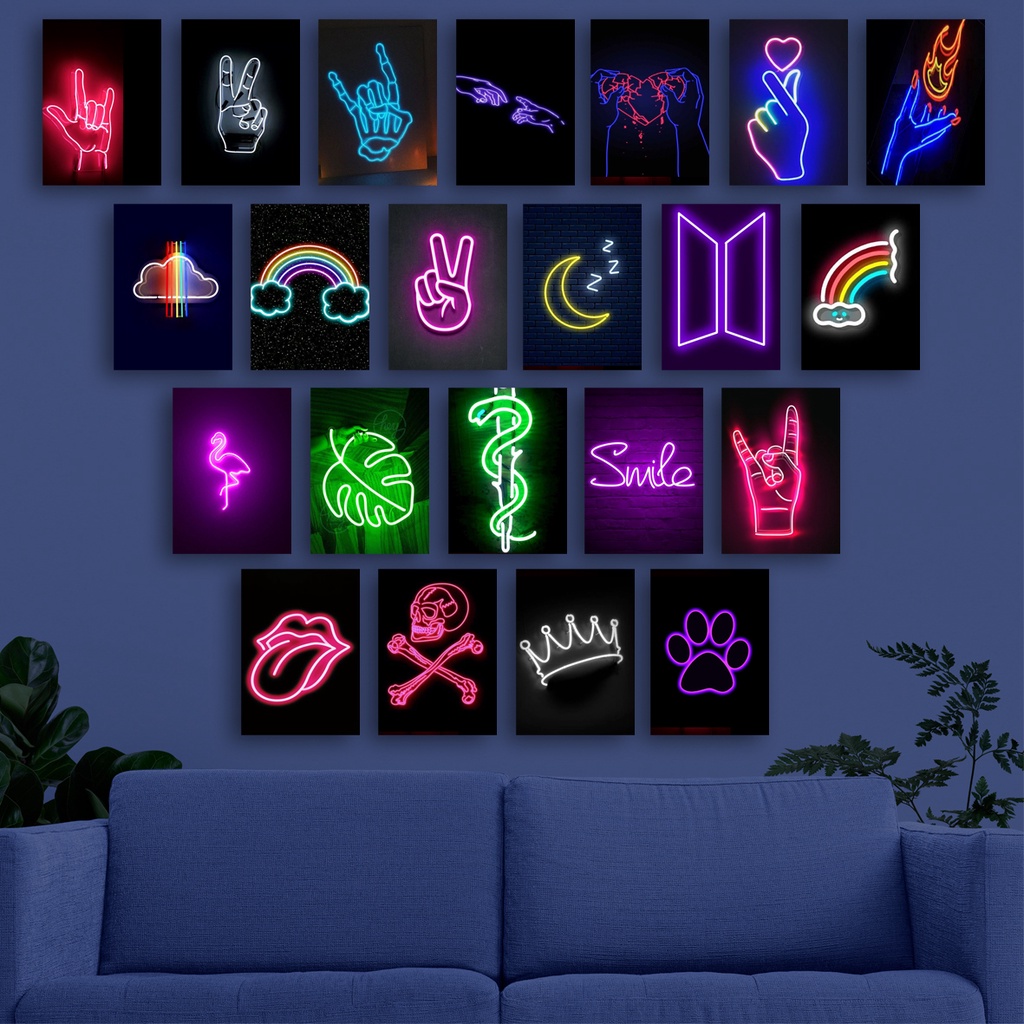 (32Pcs)Hiasan Poster Glow Emoticon Aesthetic Vintage Ukuran A6 A5 A4 aesthetic wall collage wall art