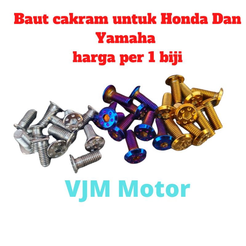 Baut cakram anti karat stenlish croom 2 tone