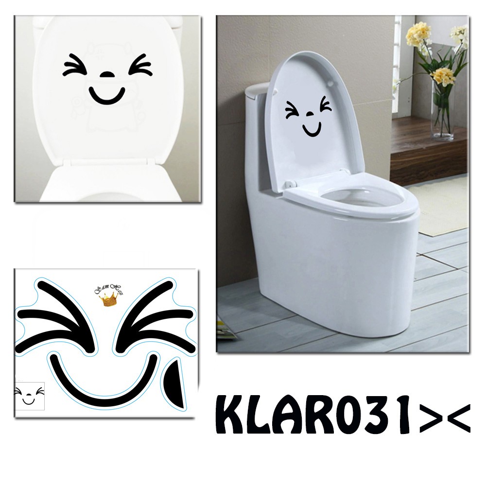 

Albama - Sticker Closet Toilet / Stiker Toilet / Stiker WC / Stiker Kamar Mandi / Wall Sticker - Cute Smile Toilet KLAR031