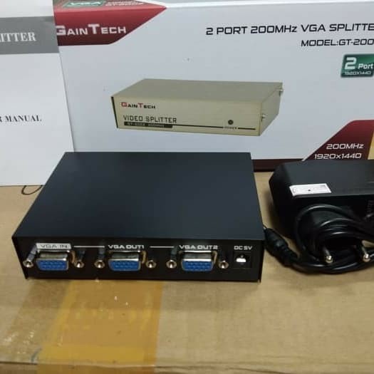 Gaintech VGA Splitter 2Port 200Mhz GT-2002