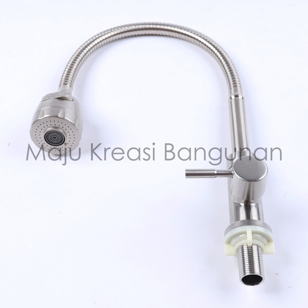 Kran Angsa Fleksibel SOLIGEN Stainless Keran Cuci Piring Tanam Tembok Sink Flexible SUS303 SUS801 SS