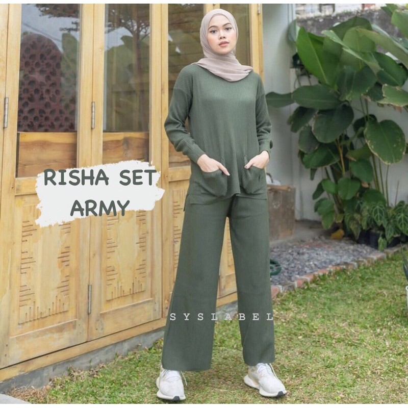 RISHA SET KNIT - ONE SET KULOT A2