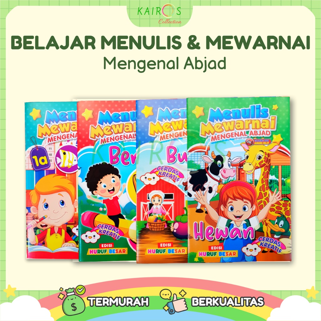 Buku Belajar Anak Menulis &amp; Mewarnai Mengenal Abjad