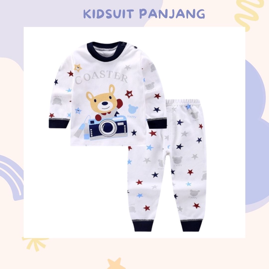 HappyOliver KIDS SUIT PIYAMA PANJANG Setelan Anak Bahan Kaos Celana Berkualitas Import cewek cowok H1A