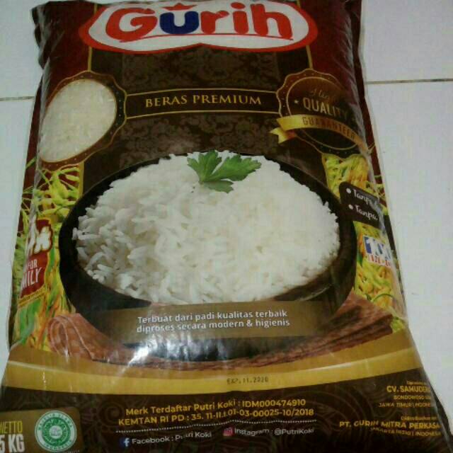 Beras premium Gurih (coklat) 5kg