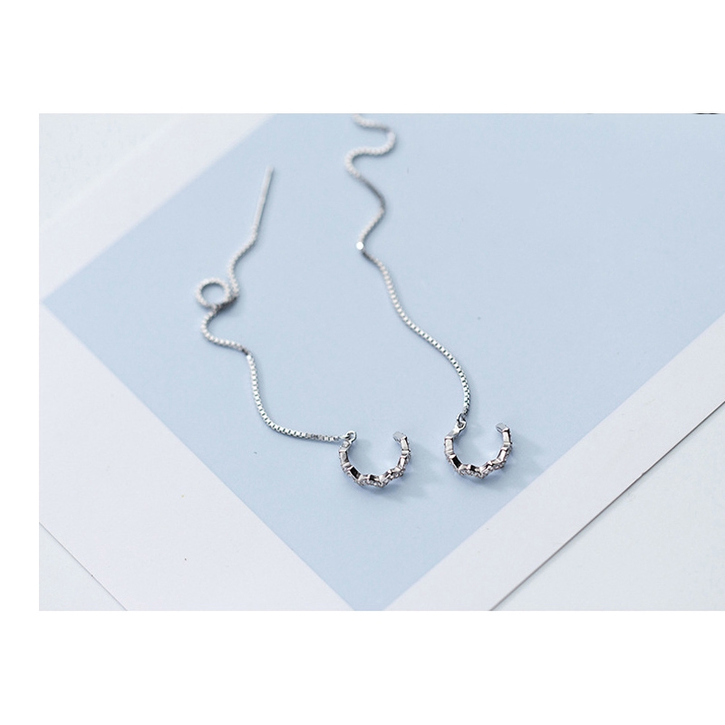 Anting Hoops Earrings Zirkon Latihan kilat Gelombang Renda Petir Lajang Perhiasan Earring Jewelry