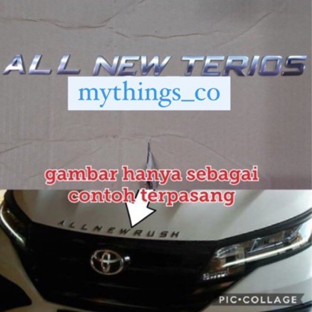 emblem kap mesin hood emblem tulisan ALL NEW TERIOS