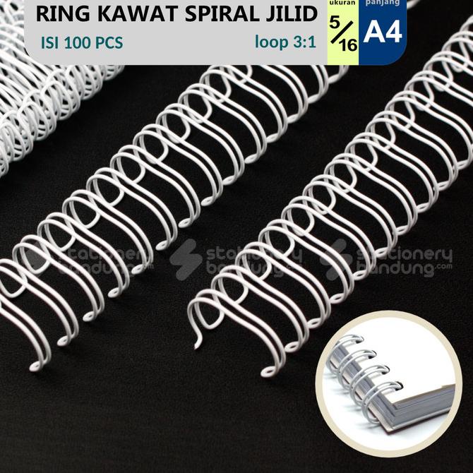 

[BISA COD] Ring Kawat Spiral Jilid 5/16 A4 Spiral Wire 5/16 A4 3:1 35Lobang