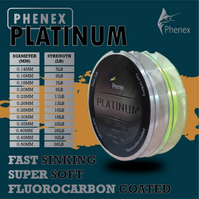 Senar Pancing Terkuat Mudah Tenggelam Phenex Platinum