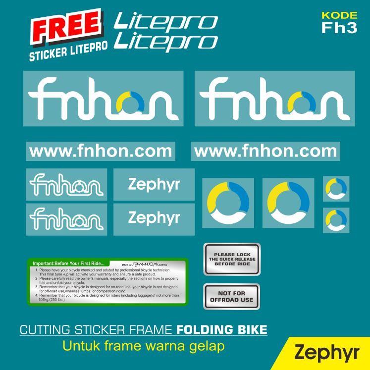 STICKER CUTTING FRAME SEPEDA LIPAT MOTIF FNHON