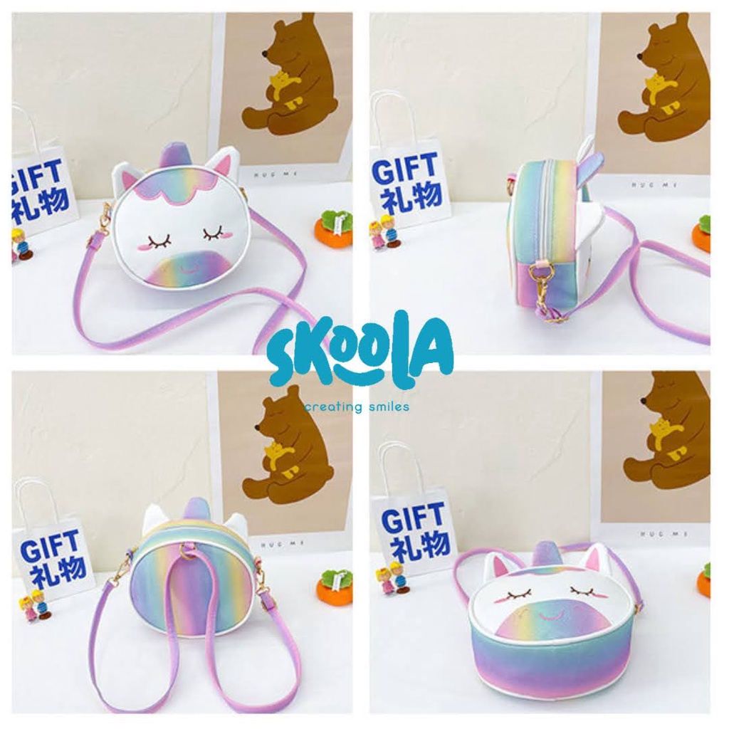 Skoola Tas Anak Perempuan PAUD Remaja Selempang Ransel 2in1 Unicorn - Unigi