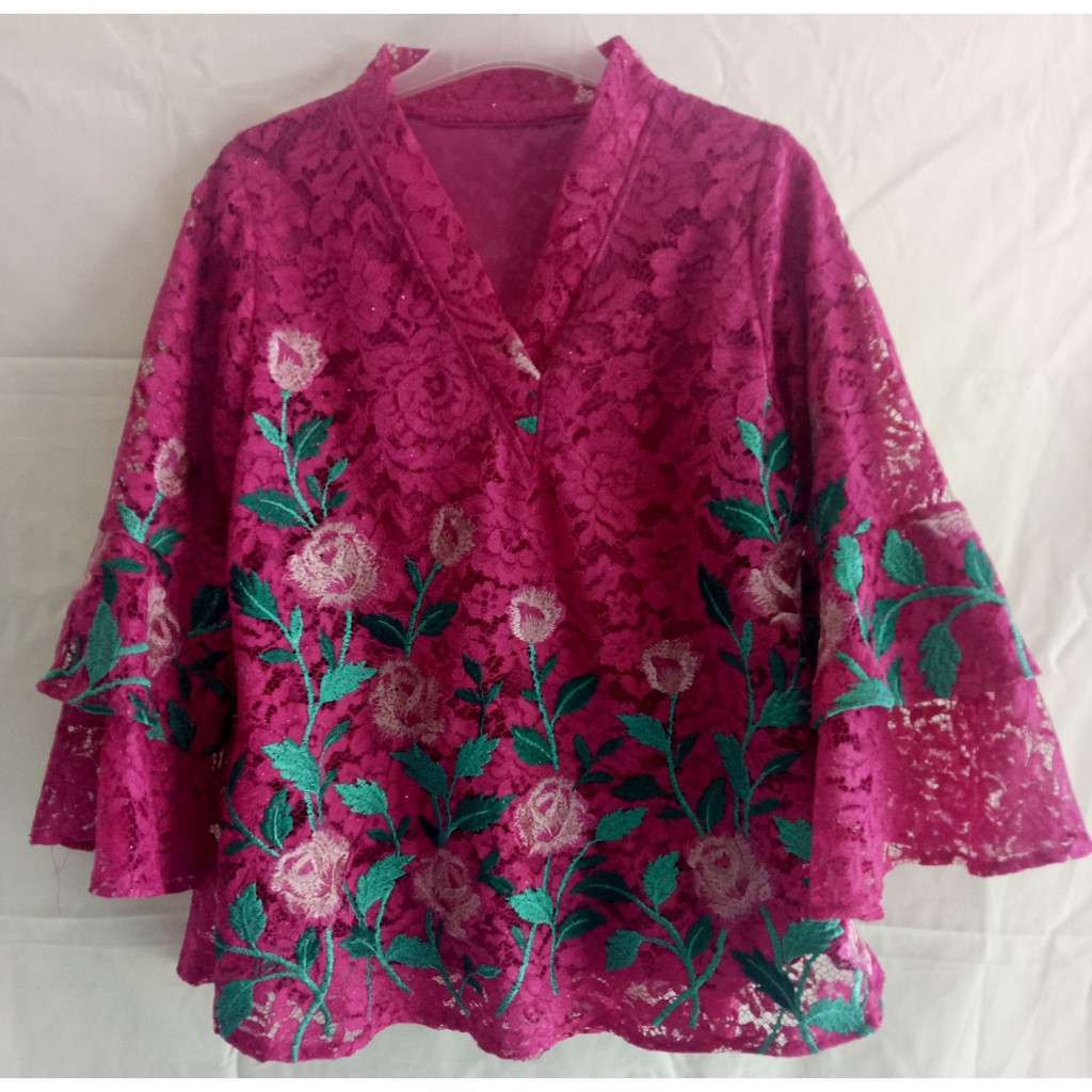 Blouse Brokat Bordir Fuschia / Pink Fanta