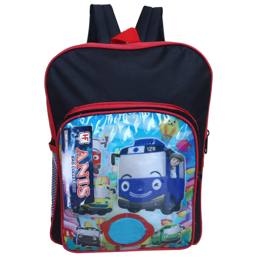 Tas Ransel Anak Laki-Laki Little Bus Kecil Merah Sekolah TK PAUD Cowok Lucu Bagus Imut Murah