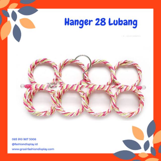 Hanger Syal Pasmina 28 Lubang Rotan Warna Warni/Gntungan Kerudung Syal/Gantungan Jilbab Murah-BH