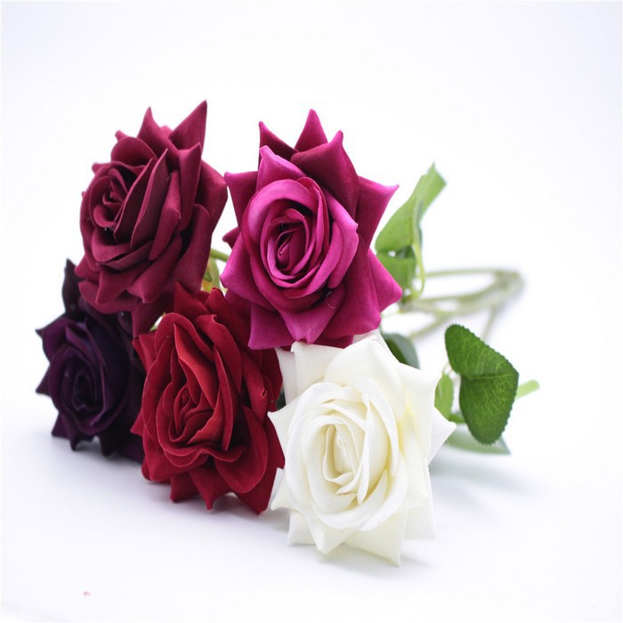 High Grade Velvet Artificial Rose Flower (1pc)