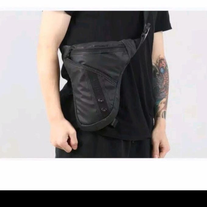 TAS SELEMPANG PRIA KULIT WATERPROOF PREMIUM TAS PAHA MOTOR TOURING