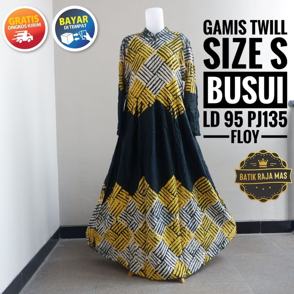 Baju Gamis Wanita Terbaru 2022 Rayon Twill Ori Pekalongan Kekinian Syari Raya Lebaran Motif Batik Ab