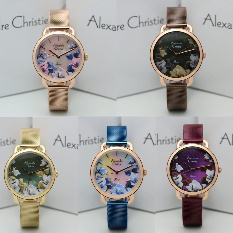 Alexandre Christie AC 2852 LH Ladies Mother Of Pearl Dial Mesh Strap