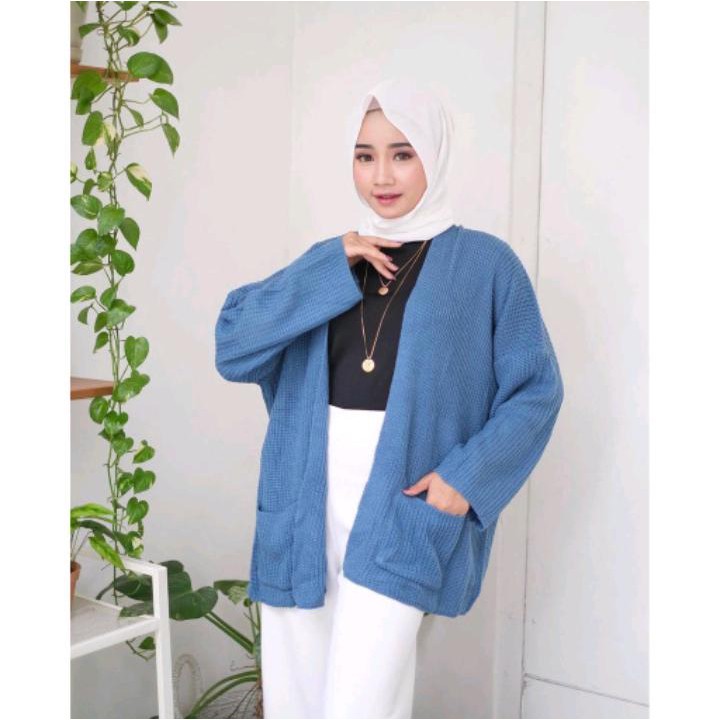 BEST SELLER !! Cardigan Rajut Oversize Pocket