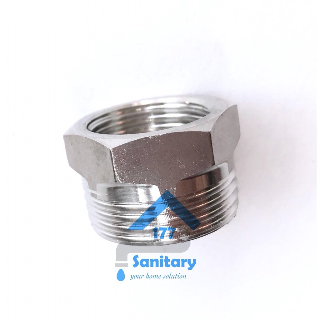 Sokran stainless 3/4 ke 1/2 inch sock kran S03-sambungan kran pipa fitting vokring fitting pipa pipe nepel plok sok/X9