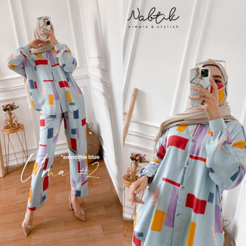 setelan wanita Uma #2 terbaru original by nabtik/motif simple caton rayon