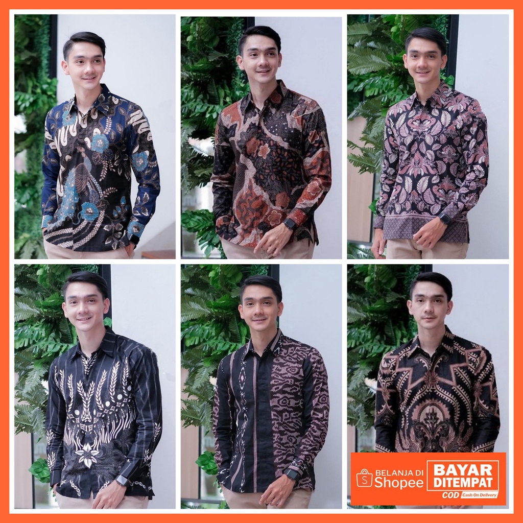 Kemeja Batik lengan Panjang Baju pria Modern