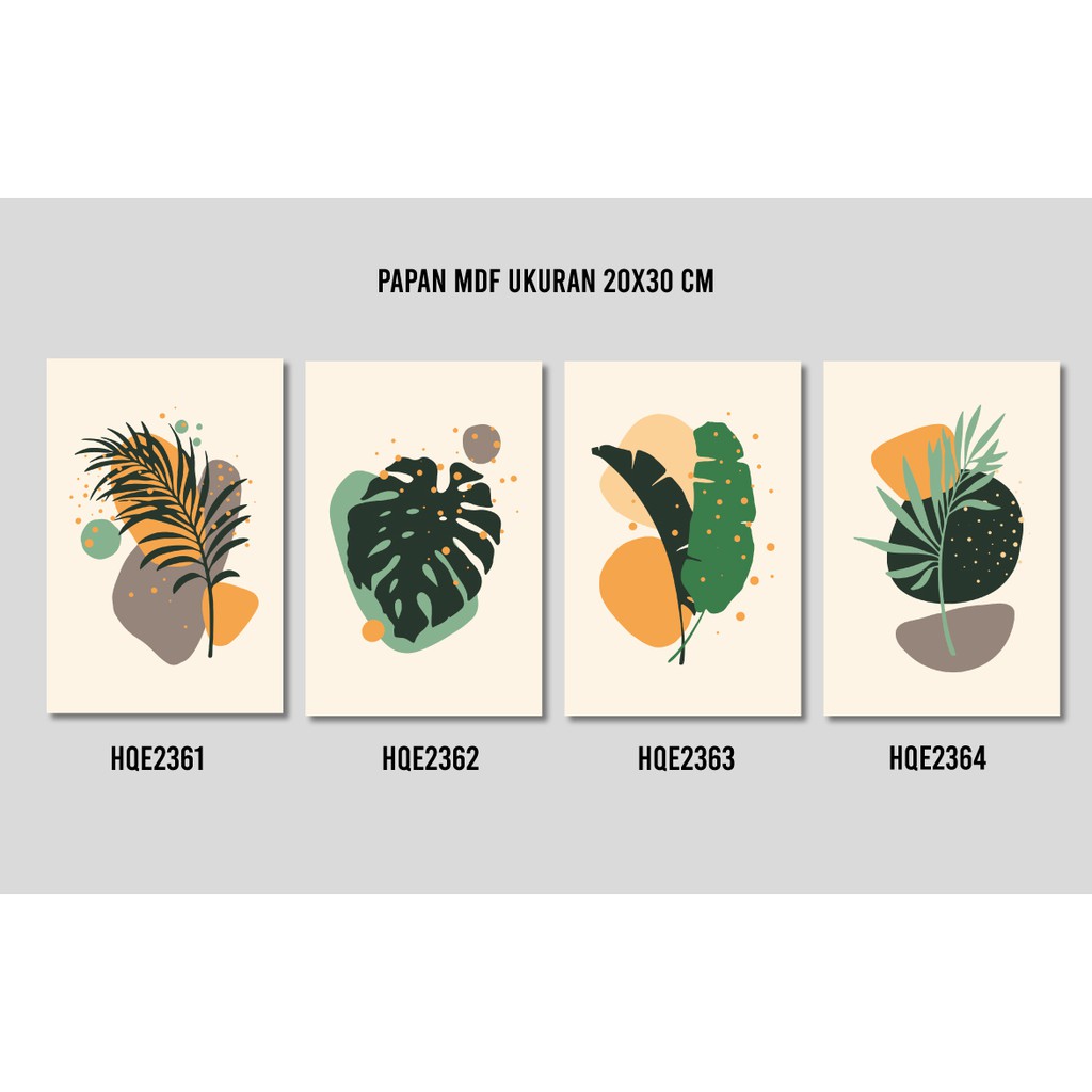 Hiasan Dinding Poster MDF Daun 20x30 cm Wall Decor Rumah,