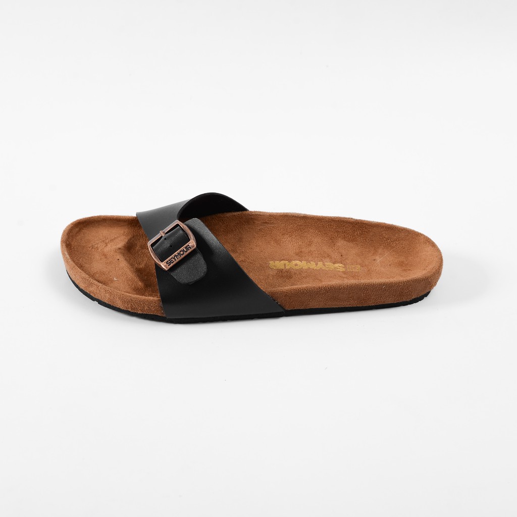 SEYMOUR - Alfa Black Tan Sandal Wanita