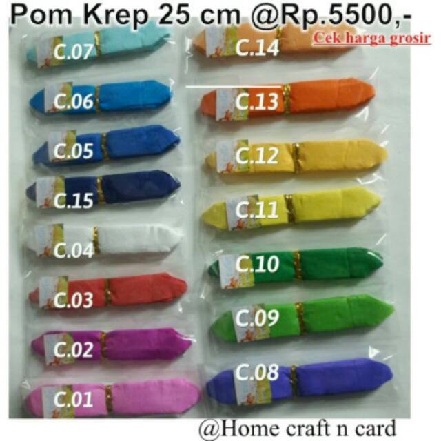 

Pom krep 25 cm harga satuan / baca deskripsi / home craft n card
