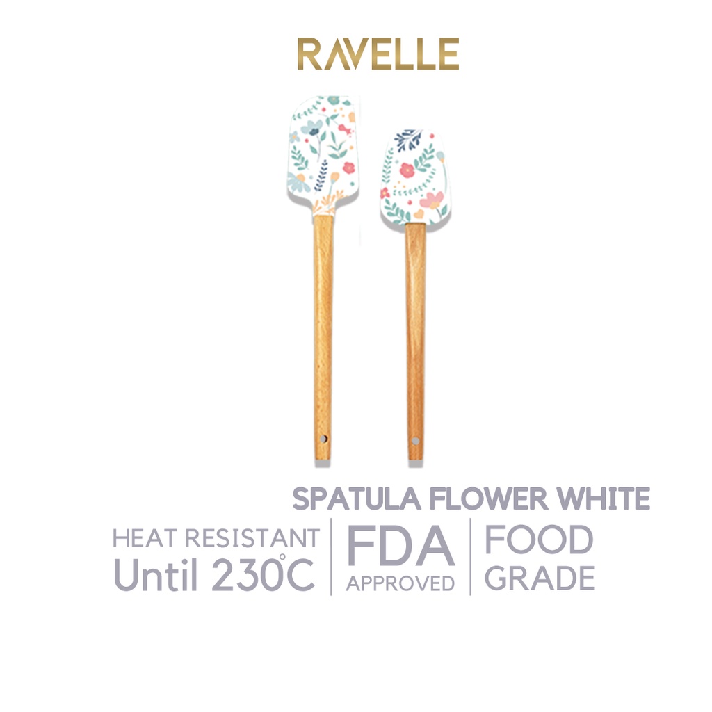 PREMIUM QUALITY Sutil Spatula Silikon Bahan Tebal Tidak Mudah Leleh -
RAVELLE Spatula Flower Set 2Pcs - Spatula Gagang Kayu Tahan Panas Bpa
Free Food Grade - Kitchen Utensils Anti Leleh
