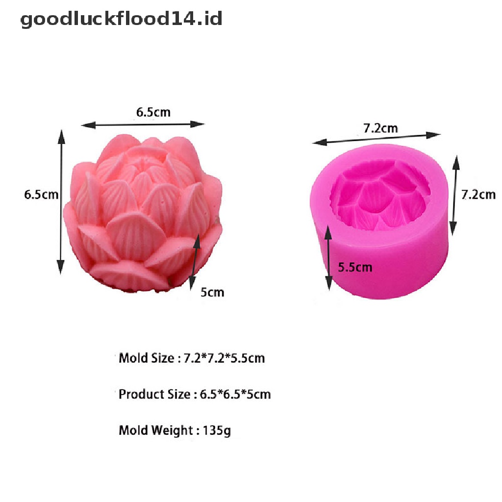 [OOID] Aromatherapy Candle Silicone Mold 3D Lotus Flower Shape Soap Silicone Mould DIY ID