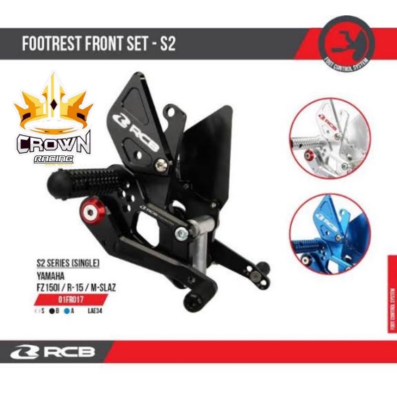 Footstep Footrest Underbone RCB S2 V2 CNC Yamaha R15 V3 / Vixion R / MT15 / XSR 155