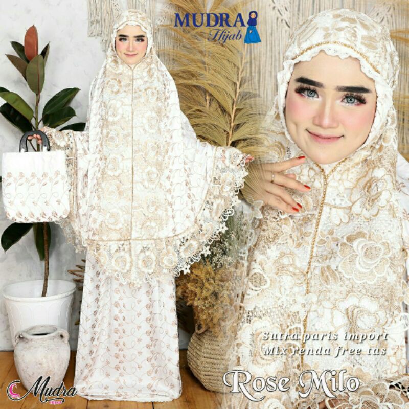 MUKENA ROSE ORI BY MUDRA - RUKUH DEWASA TERBARU - MUKENA BAHAN SUTRA PARIS IMPORT