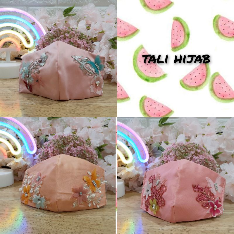 (HEADLOOP/HIJAB)MASKER BRUKAT/BROKAT/PAYET/MUTIARA/PESTA/AKAD/WEDDING/SATIN/TILE/BRIDAL/PENGANTIN