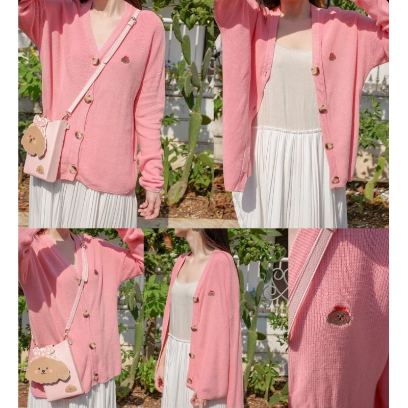 SPRING DOGGIES CARDIGAN BEBE PLUM (COTTON CANDY)