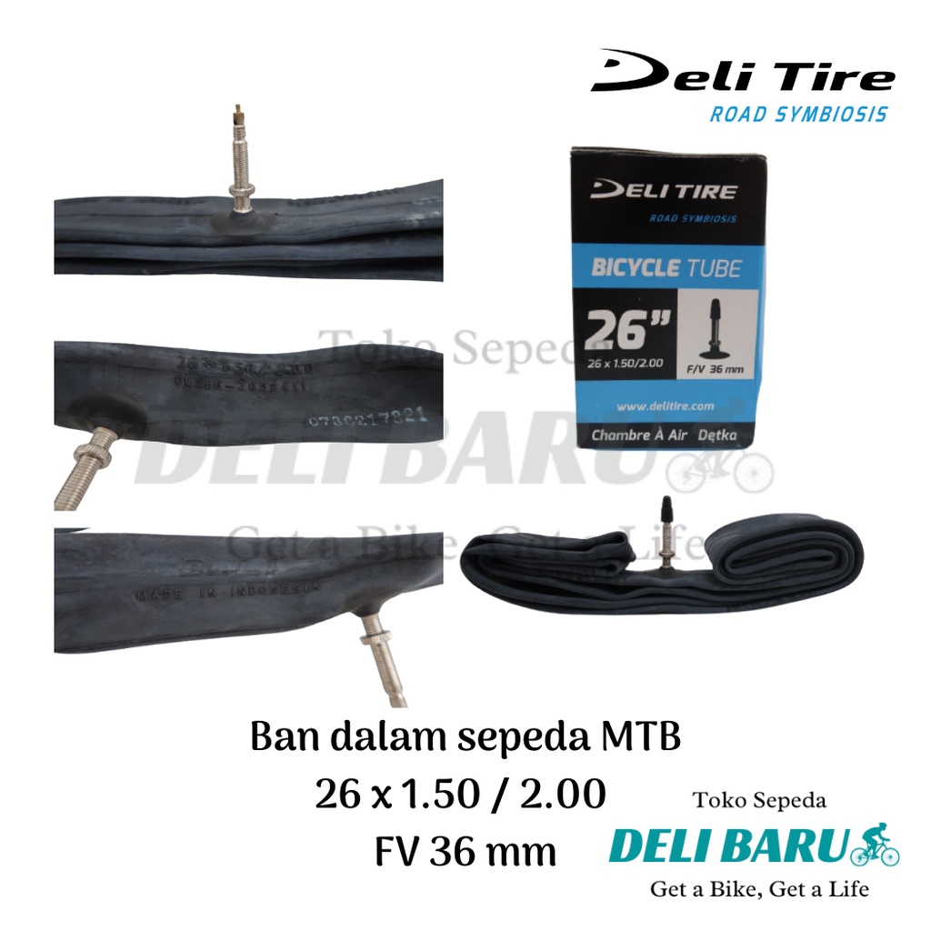 Deli tire Ban dalam 26 x 1.50 / 2.00 pentil presta FV 36 mm sepeda MTB