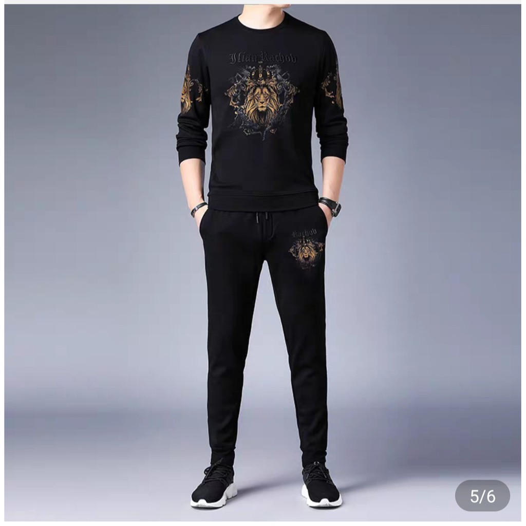 Baju kaos Sweater + Celana Jogger Panjang Pria/ Stelan Kaos Foil/ Pakaian Pria/Fashion Pria