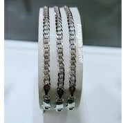 (COD)Gelang tangan perak asli 925 remaja &amp; dewasa rantai sisik naga ukir kilau/Silver 925 lapisan emas putih murni!!!