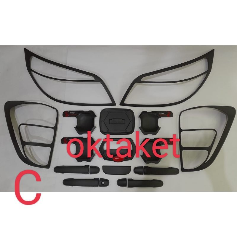 paket lengkap Garnish outer handle tank cover Rush Terios lama 2007 2010 2009 2011 Trd Sportivo hitam
