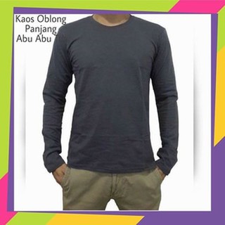  kaos  polos abu  tua oblong  lengan panjang oblong  polos 