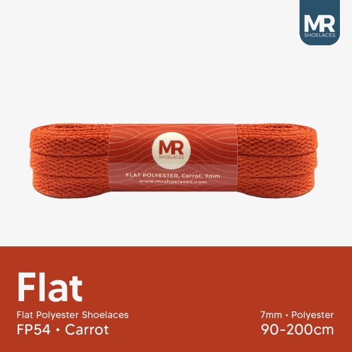 Original MR Shoelaces FP54 Carrot Wortel Tali Sepatu Pipih Flat 7mm 90cm 100cm 120cm 130cm 140cm 150cm 180cm 200cm Polyester Shoelaces Premium