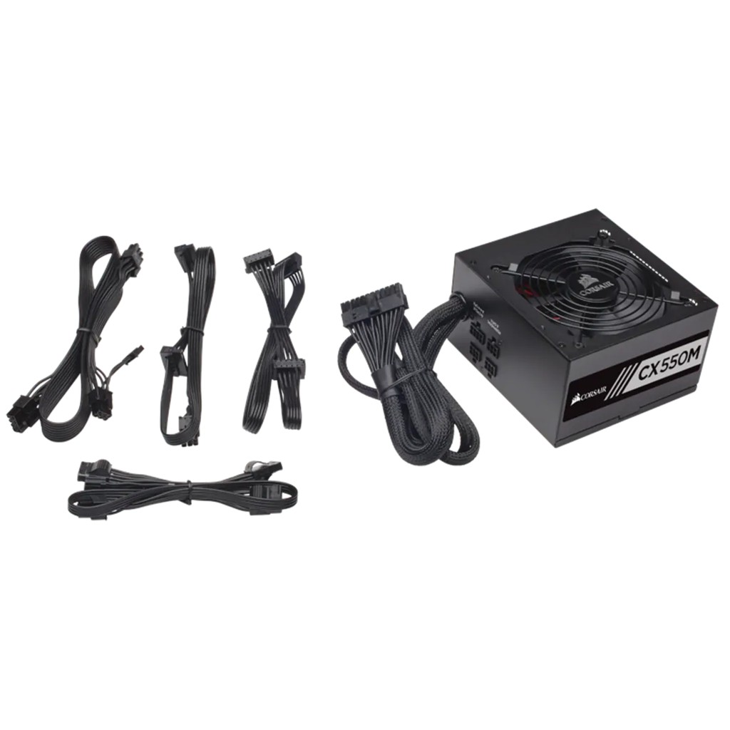 CORSAIR CX550M 550W 80+ BRONZE MODULAR PSU POWER SUPPLY GARANSI 5 THN