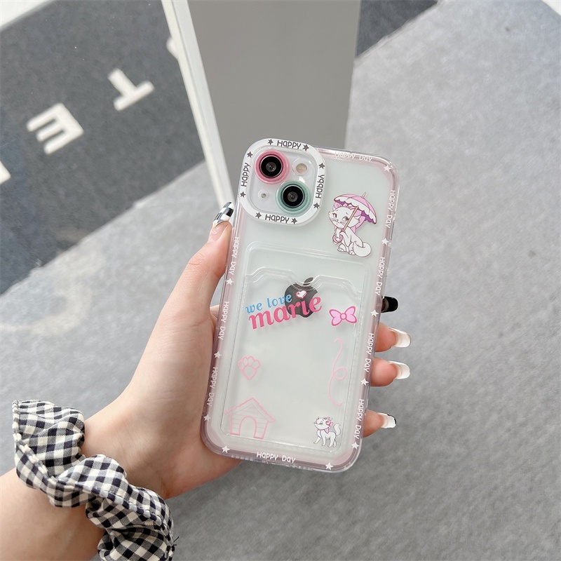 Soft Case Transparan Motif Kartun Kucing Mary Untuk iPhone 12 13 Pro MAX 11 X XR XS MAX 7 8 Plus